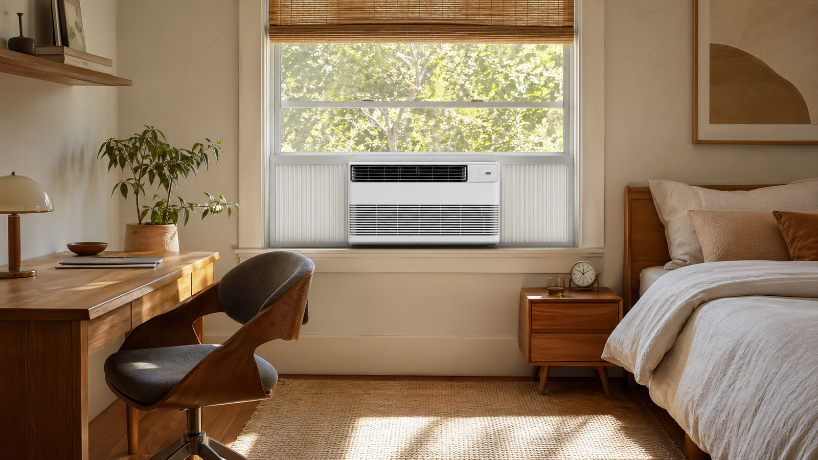 원룸과 작은 방 냉방에 맞는 창문형 에어컨 설치 예시 이미지